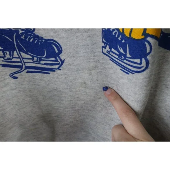 Vintage 80s Mens XL Distressed Minnesota Fighting Saints Hockey Sweatshirt USA